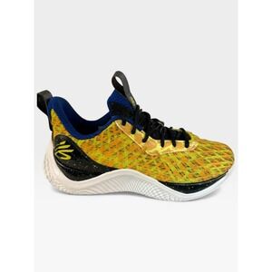 UNDER ARMOUR Curry Flow 9 Double Bang Kids Basketball Shoes Yellow Blue 5.5Y